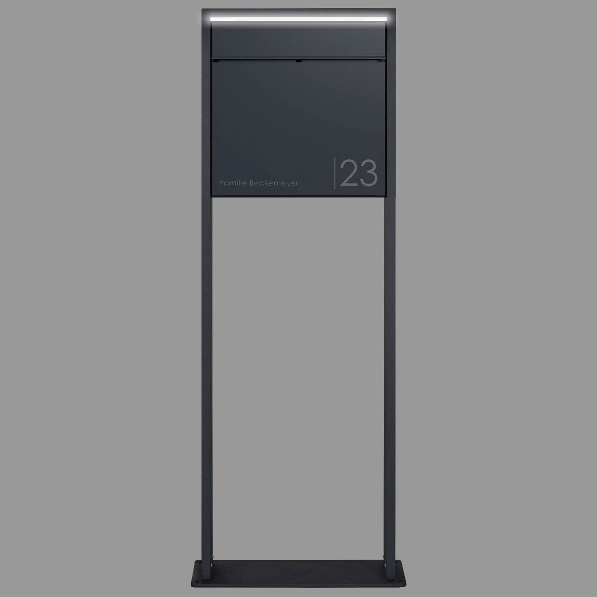 Design free-standing letterbox GOETHE LIB - LED design element - RAL of your choice Design free-standing letterbox GOETHE LIB - LED design element - RAL of your choice