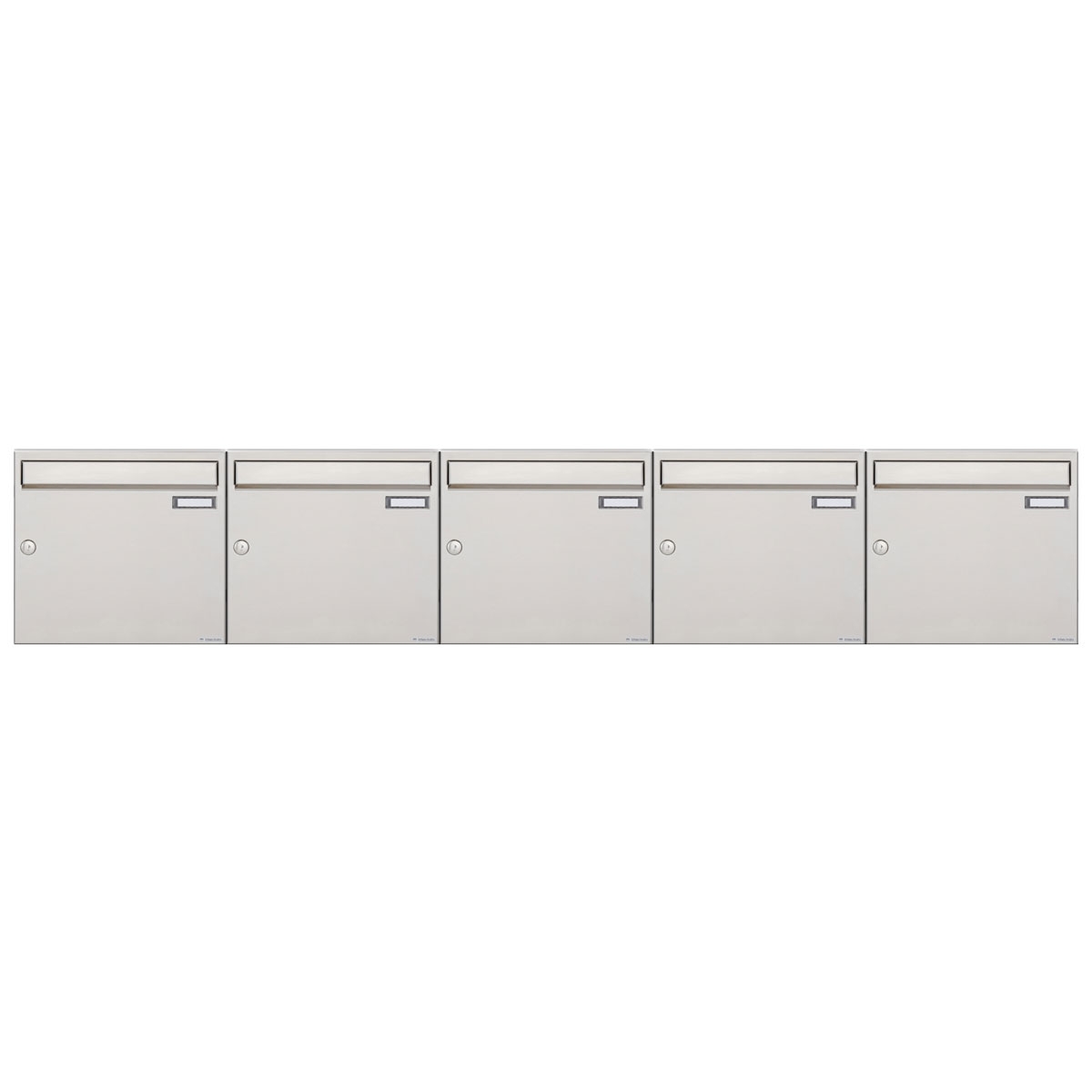 5er 5x1 Edelstahl Aufputz Briefkastenanlage Design BASIC 382A-AP 5er 5x1 Edelstahl Aufputz Briefkastenanlage Design BASIC 382A-AP