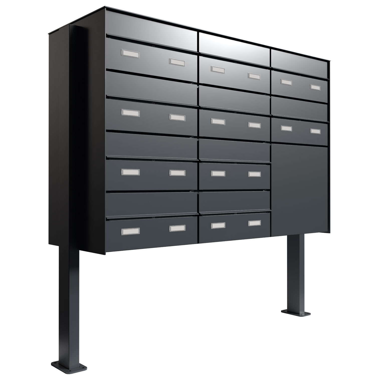 10er 3x4 Briefkastenanlage freistehend GOETHE ST-Q-400 - RAL nach Wahl