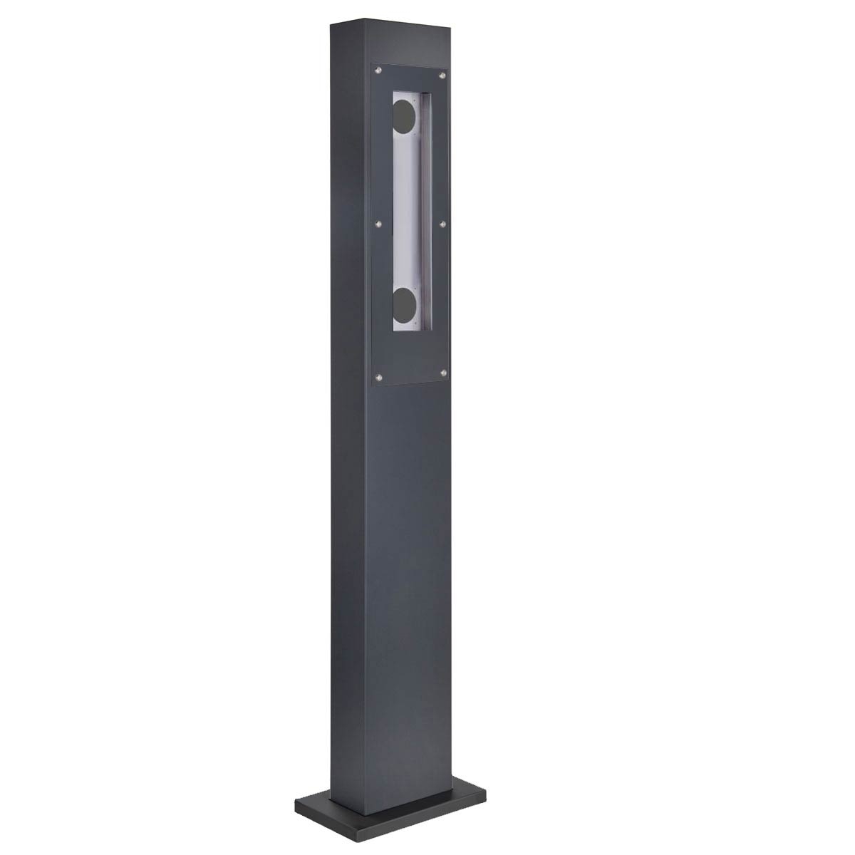 bd4da305a67aa4b1ec2886d0e86256ef3285d435 Edelstahl Klingelstele Designer - RAL nach Wahl - GIRA System 106 - 5-fach vorbereitet