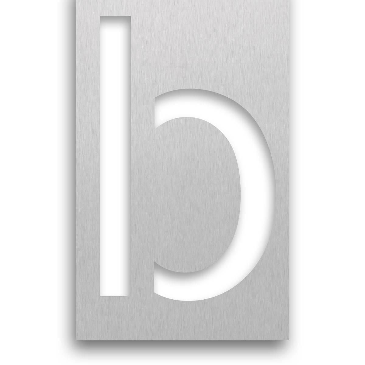 d3f7eef28d017805d4cc29d4fdc7d836b67acfee Hausnummer b als Durchgravur - Edelstahl V2A geschliffen