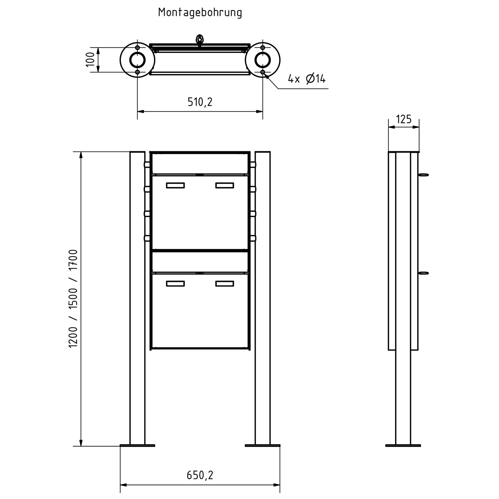 2er 1x2 design letterbox GOETHE ST-R - RAL of your choice 2er 1x2 design letterbox GOETHE ST-R - RAL of your choice