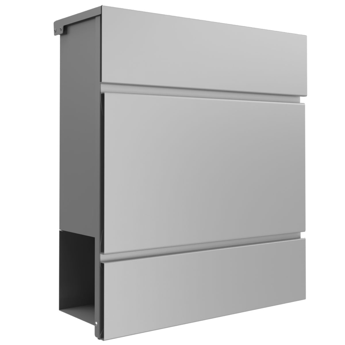 KANT letterbox with newspaper compartment - Design 2 - RAL 9007 grey aluminium KANT letterbox with newspaper compartment - Design 2 - RAL 9007 grey aluminium