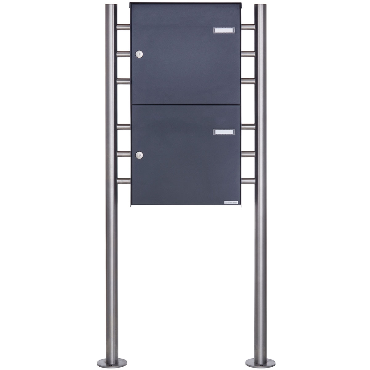 2er 1x2 Zaunbriefkasten freistehend Design BASIC Plus 381XZ ST-R - RAL nach Wahl 2er 1x2 Zaunbriefkasten freistehend Design BASIC Plus 381XZ ST-R - RAL nach Wahl