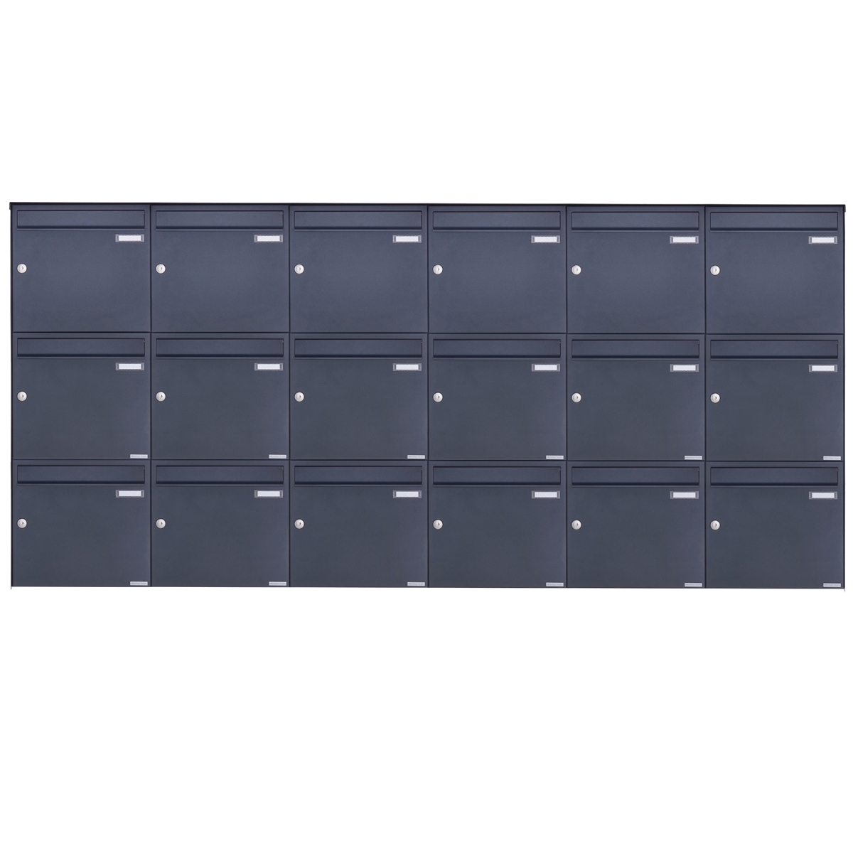 18er 3x6 Edelstahl Aufputz Briefkasten Design BASIC Plus 382XA AP - RAL nach Wahl