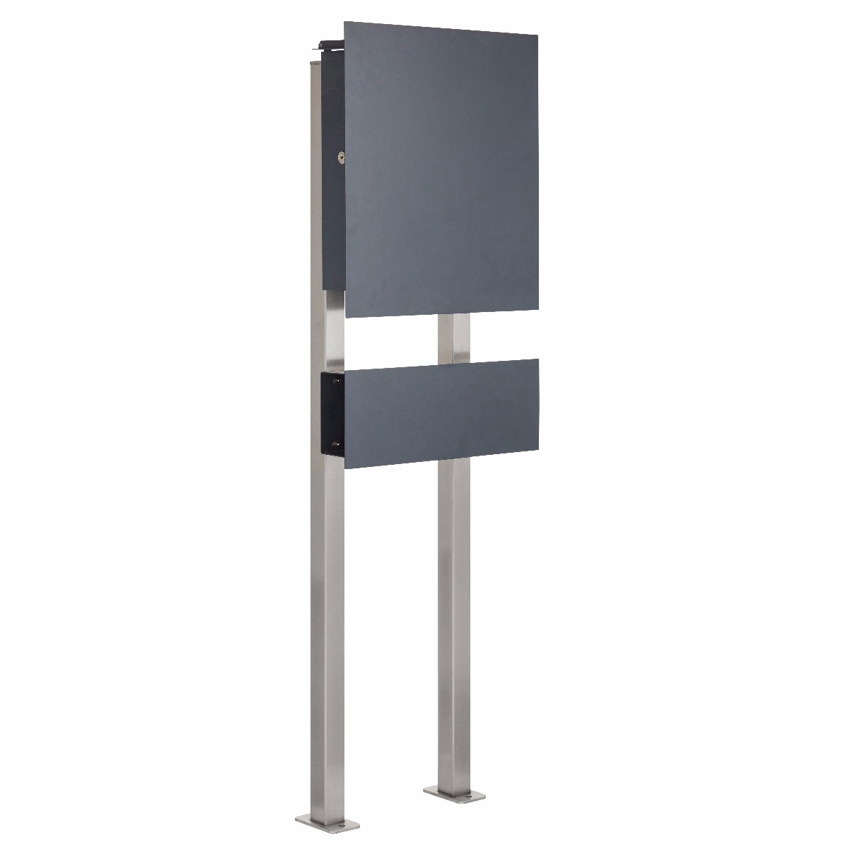 Design Standbriefkasten SCHILLER MEDIUM VAR - Edelstahl V2A pulverbeschichtet in RAL 7016 anthrazitgrau Design Standbriefkasten SCHILLER MEDIUM VAR - Edelstahl V2A pulverbeschichtet in RAL 7016 anthrazitgrau