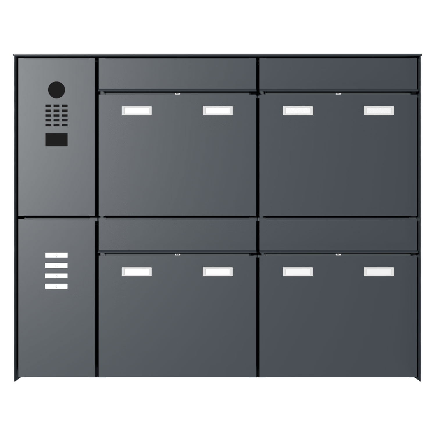 4er 2x2 Diseño buzón de superficie GOETHE AP - RAL a elegir - Sistema de videoportero DoorBird