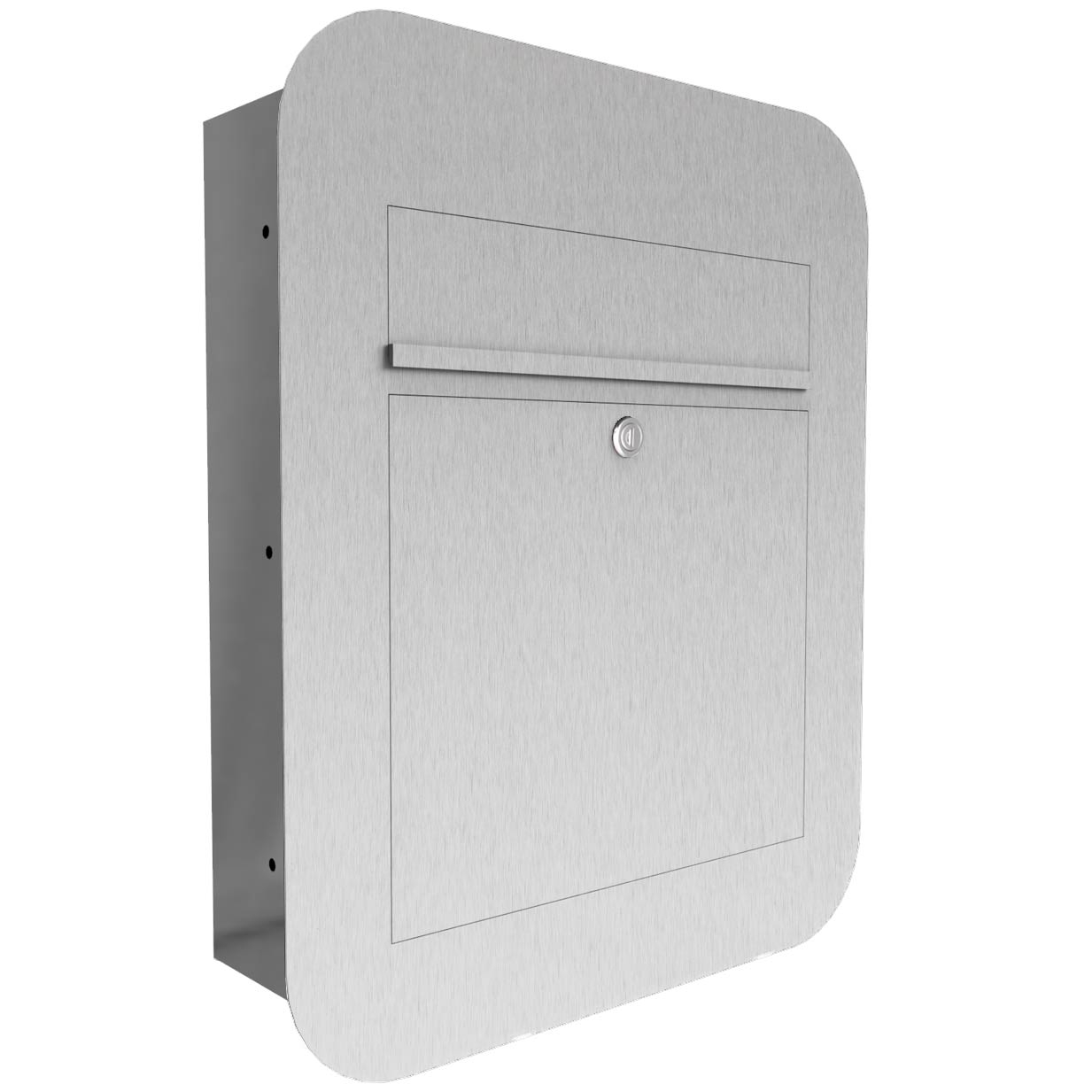 Edelstahl Briefkasten DESIGNER Organic BIG - Edelstahl geschliffen