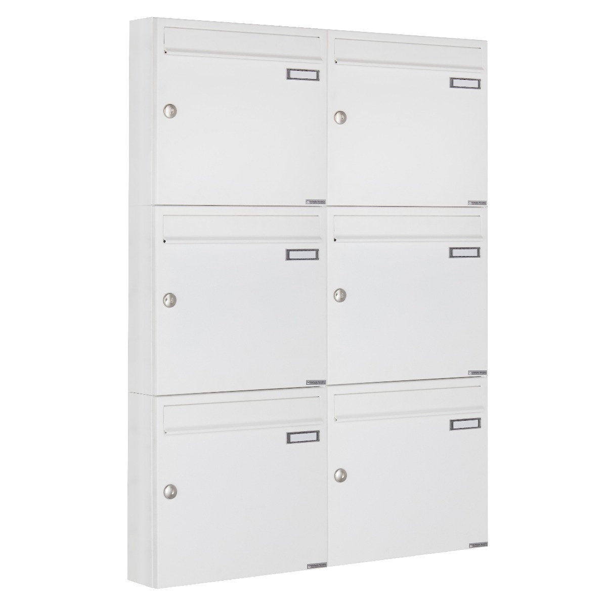6er 2x3 Aufputz Briefkastenanlage Design BASIC 382A AP - RAL 9016 verkehrsweiß