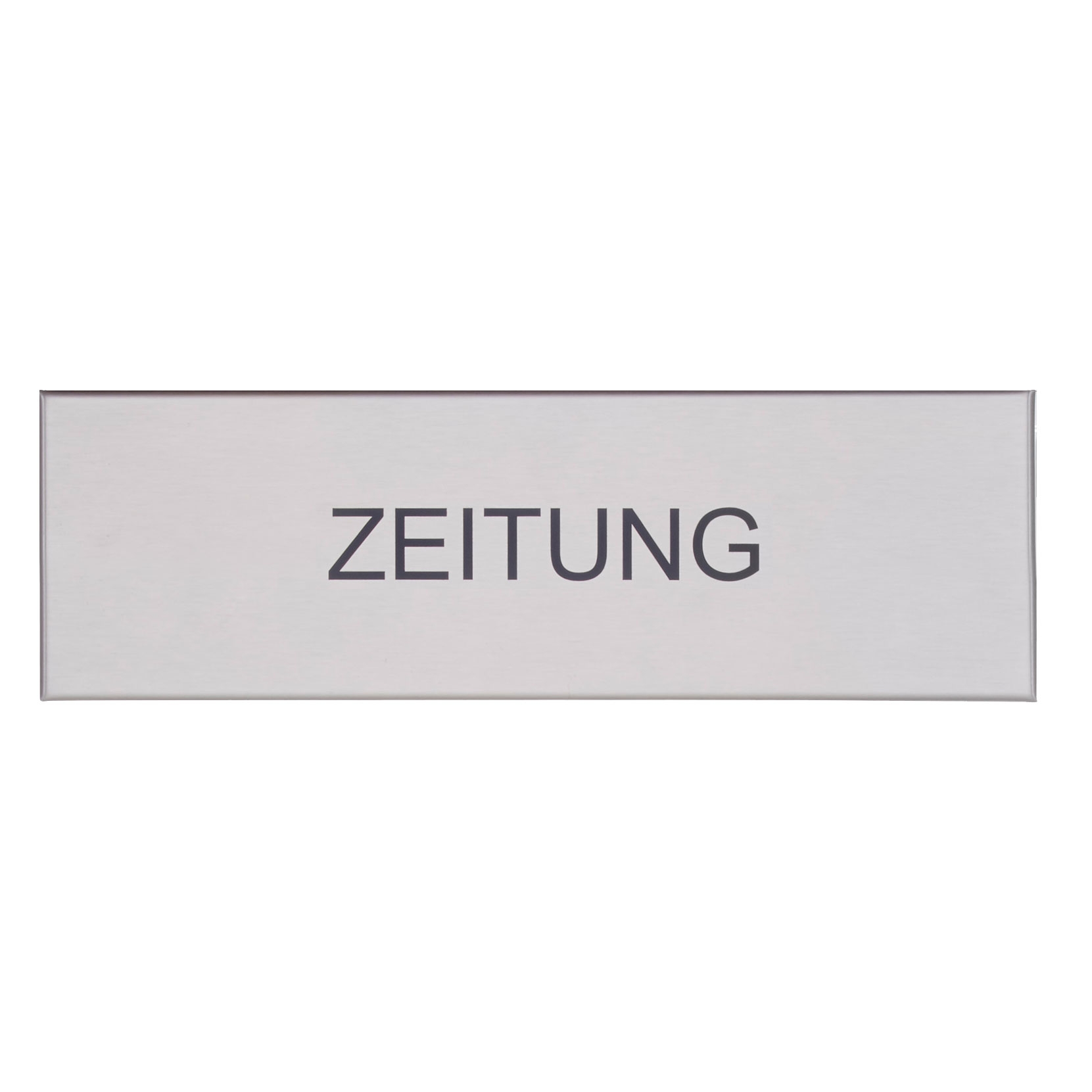 Inscription "ZEITUNG" en gravure laser, gris Inscription "ZEITUNG" en gravure laser, gris