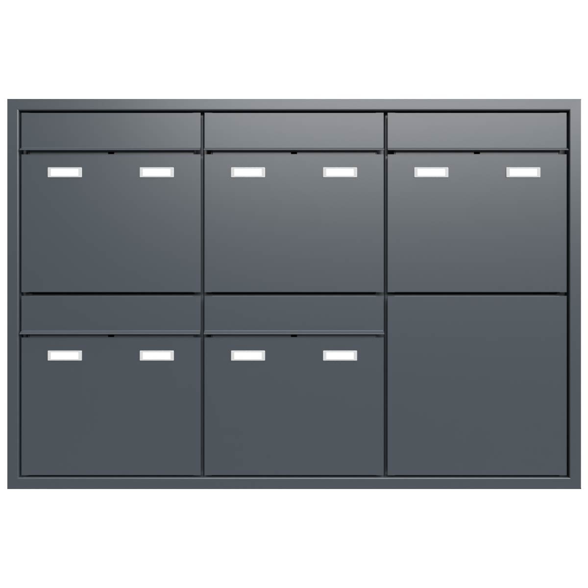 5er 3x2 design flush-mounted letterbox system GOETHE UP - RAL of your choice 5er 3x2 design flush-mounted letterbox system GOETHE UP - RAL of your choice