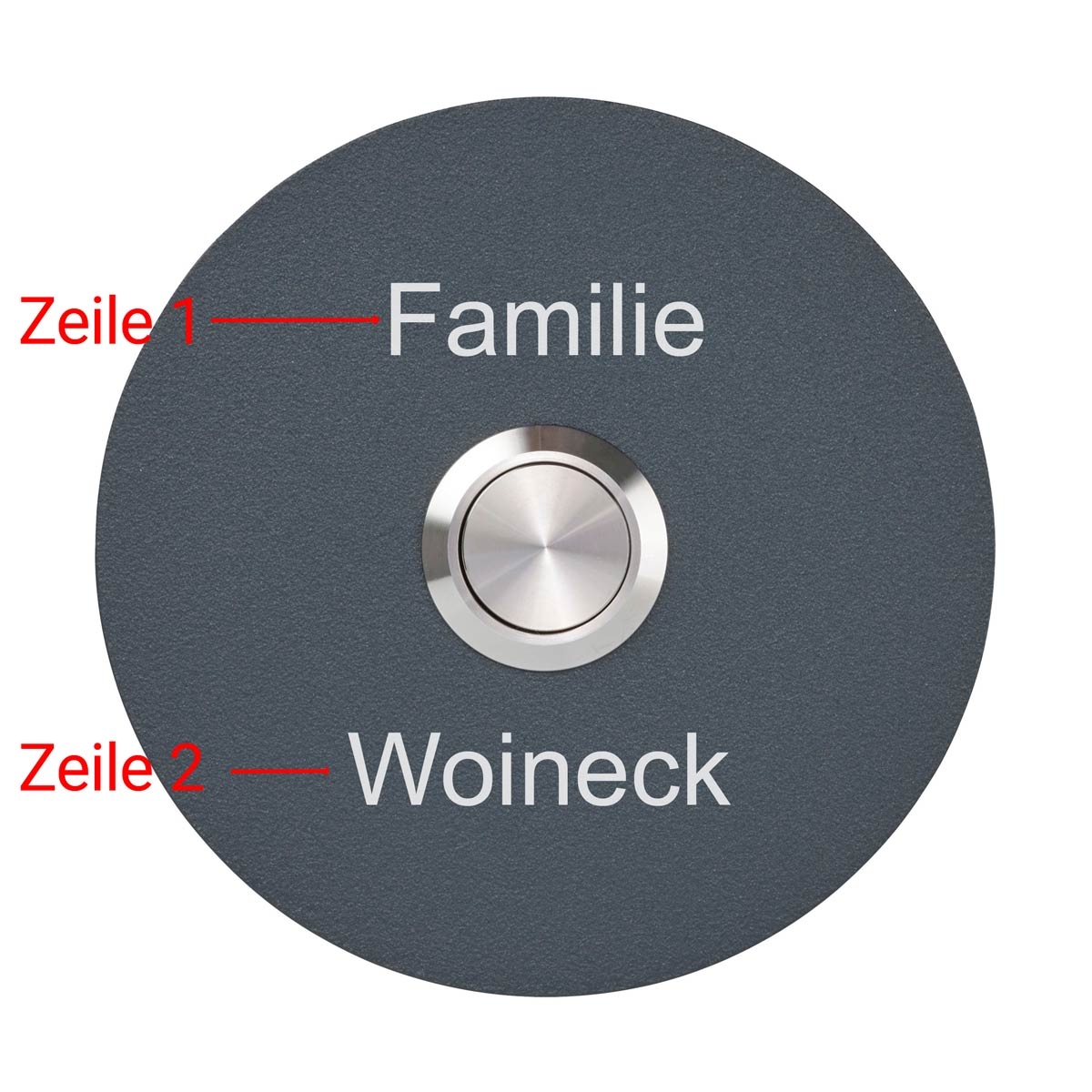 47d572770ab68bd1d0b1eac8a35e907bd0b0efb0 Edelstahl Klingelplatte BASIC 421-80 pulverbeschichtet - RUND