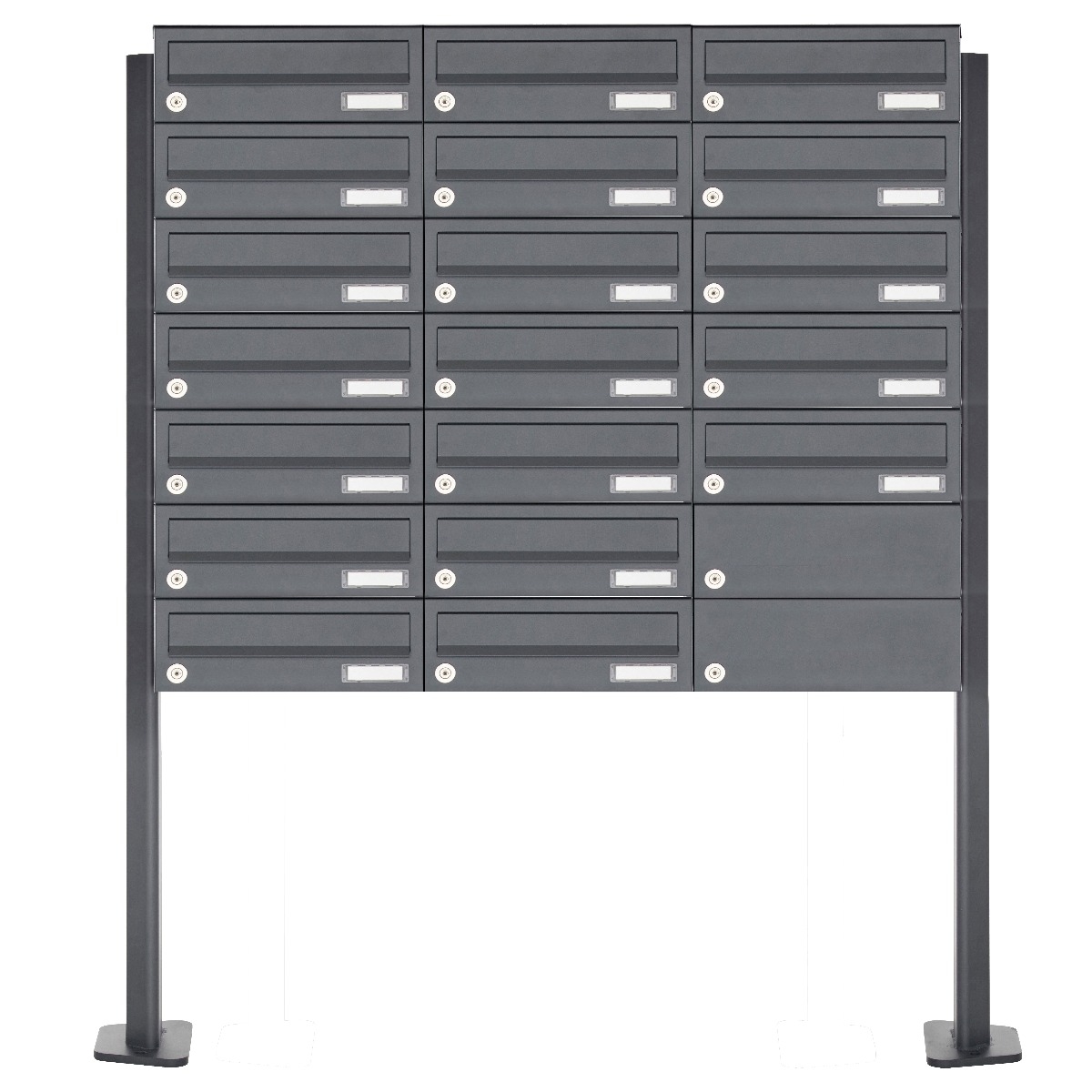 19er Briefkastenanlage freistehend Design BASIC 385P-7016 ST-T - RAL 7016 anthrazitgrau
