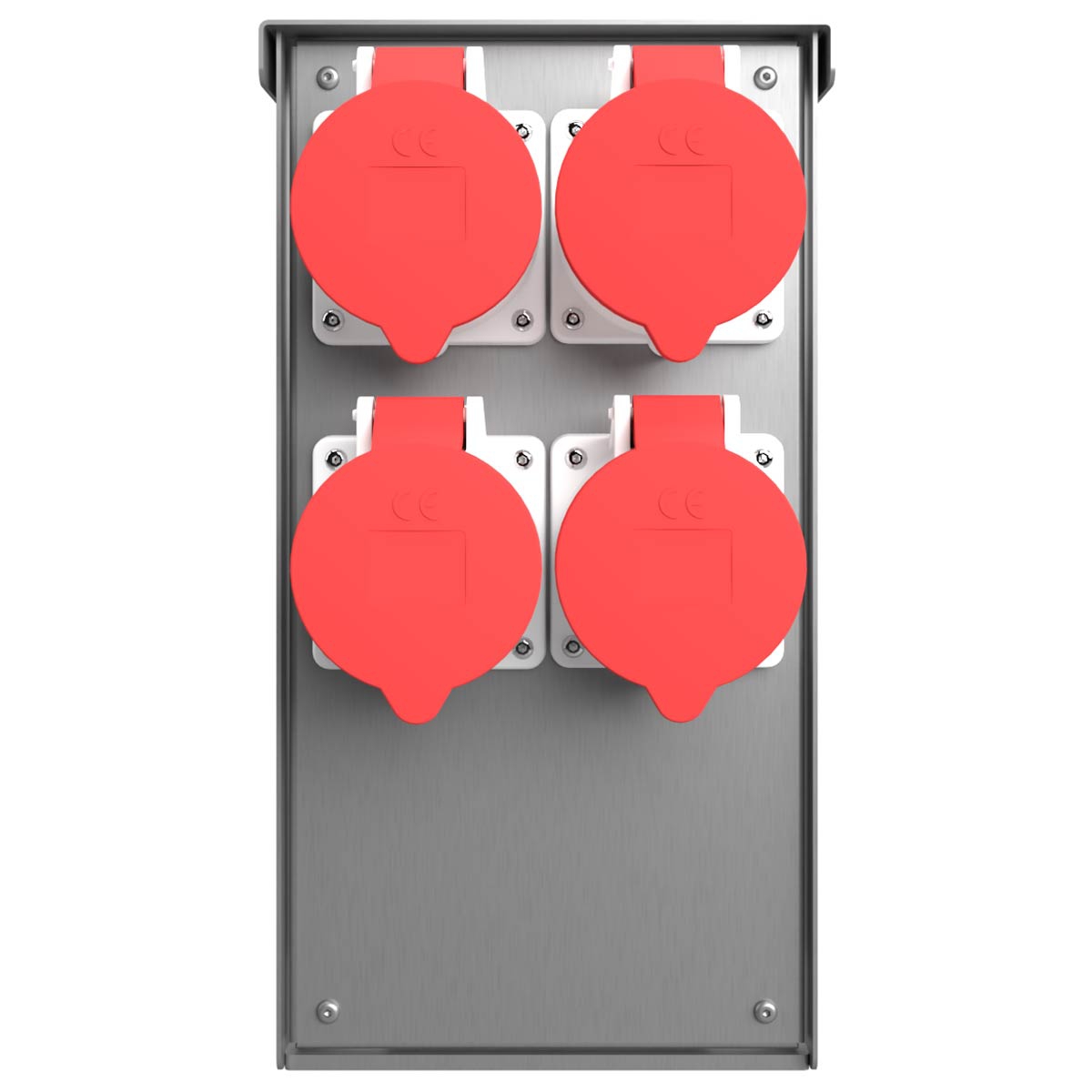 CEE Steckdosensäule BASIC 372 zur Standmontage - Edelstahl V2A geschliffen