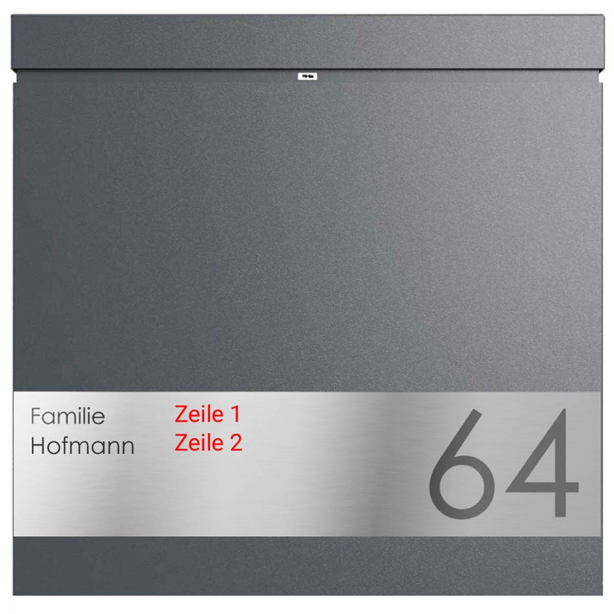BRENTANO® letterbox pedestal - Elegance 2 design - RAL 7016 anthracite grey BRENTANO® letterbox pedestal - Elegance 2 design - RAL 7016 anthracite grey