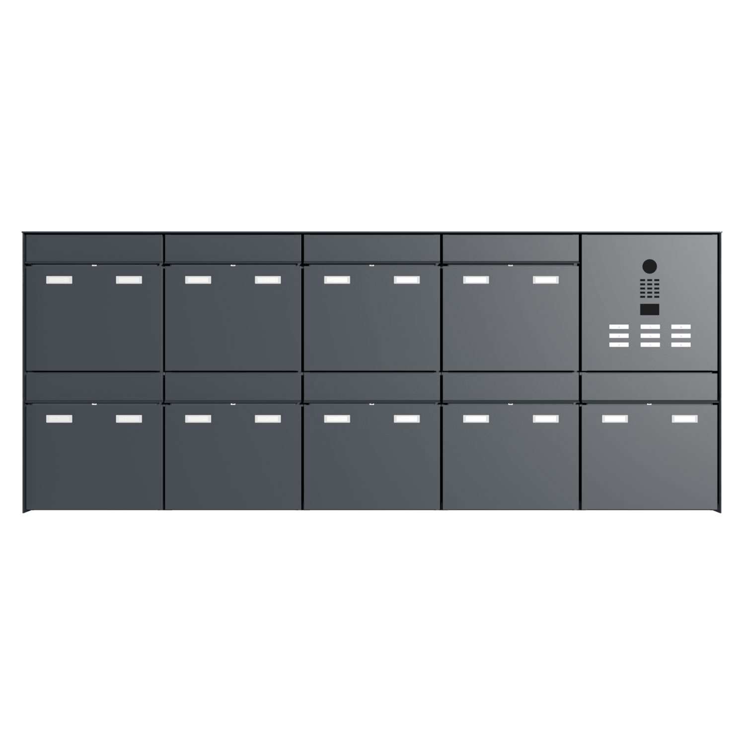 Buzón de diseño de 9 piezas GOETHE AP - RAL a elegir - Sistema de videoportero DoorBird