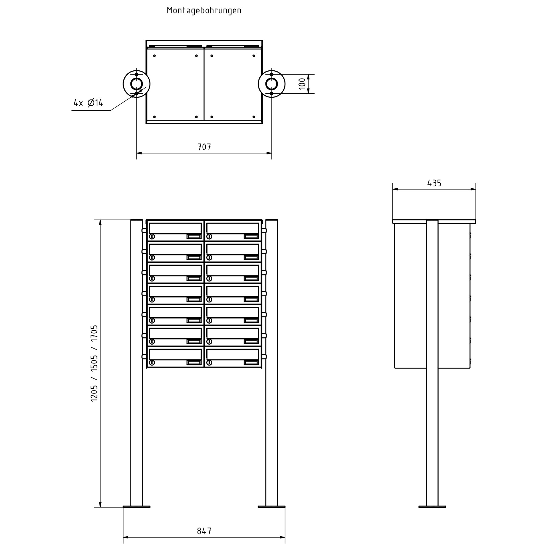 14 brievenbussysteem vrijstaand Design BASIC 385-VA ST-R - roestvrij staal V2A, gepolijst 14 brievenbussysteem vrijstaand Design BASIC 385-VA ST-R - roestvrij staal V2A, gepolijst