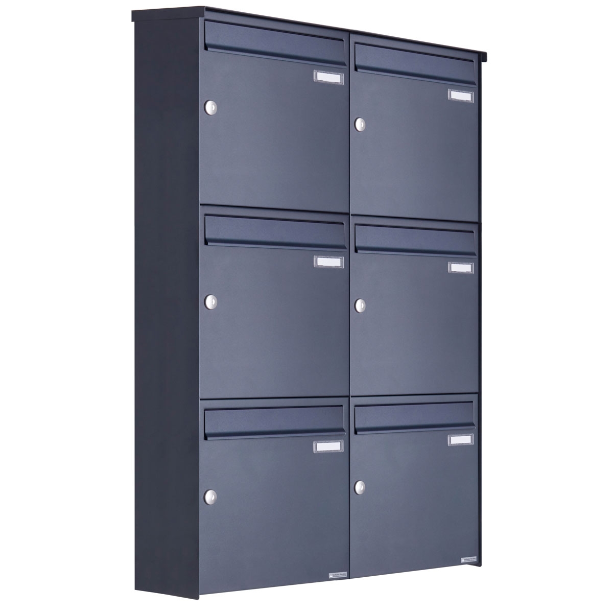 6er 2x3 stainless steel surface-mounted letterbox design BASIC Plus 382XA AP - RAL of your choice 6er 2x3 stainless steel surface-mounted letterbox design BASIC Plus 382XA AP - RAL of your choice