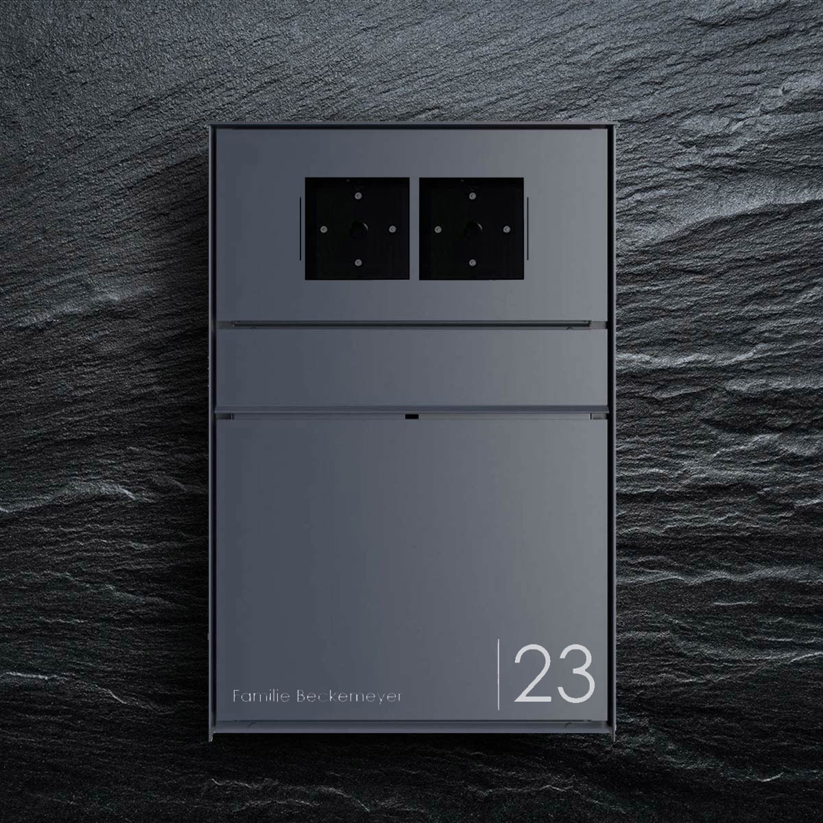 Design surface-mounted letterbox GOETHE AP - RAL of your choice - LOXONE Intercom 2x1 prepared Design surface-mounted letterbox GOETHE AP - RAL of your choice - LOXONE Intercom 2x1 prepared