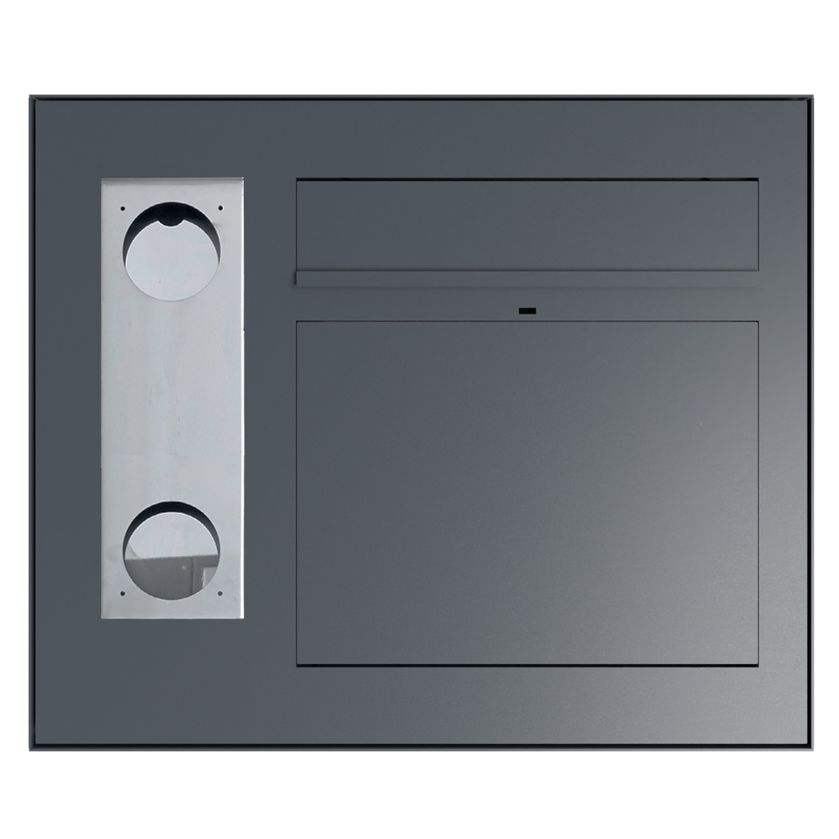 Design Aufputz Briefkasten GRIMM - Farbe nach Wahl - GIRA System 106 - 3-fach vorbereitet links