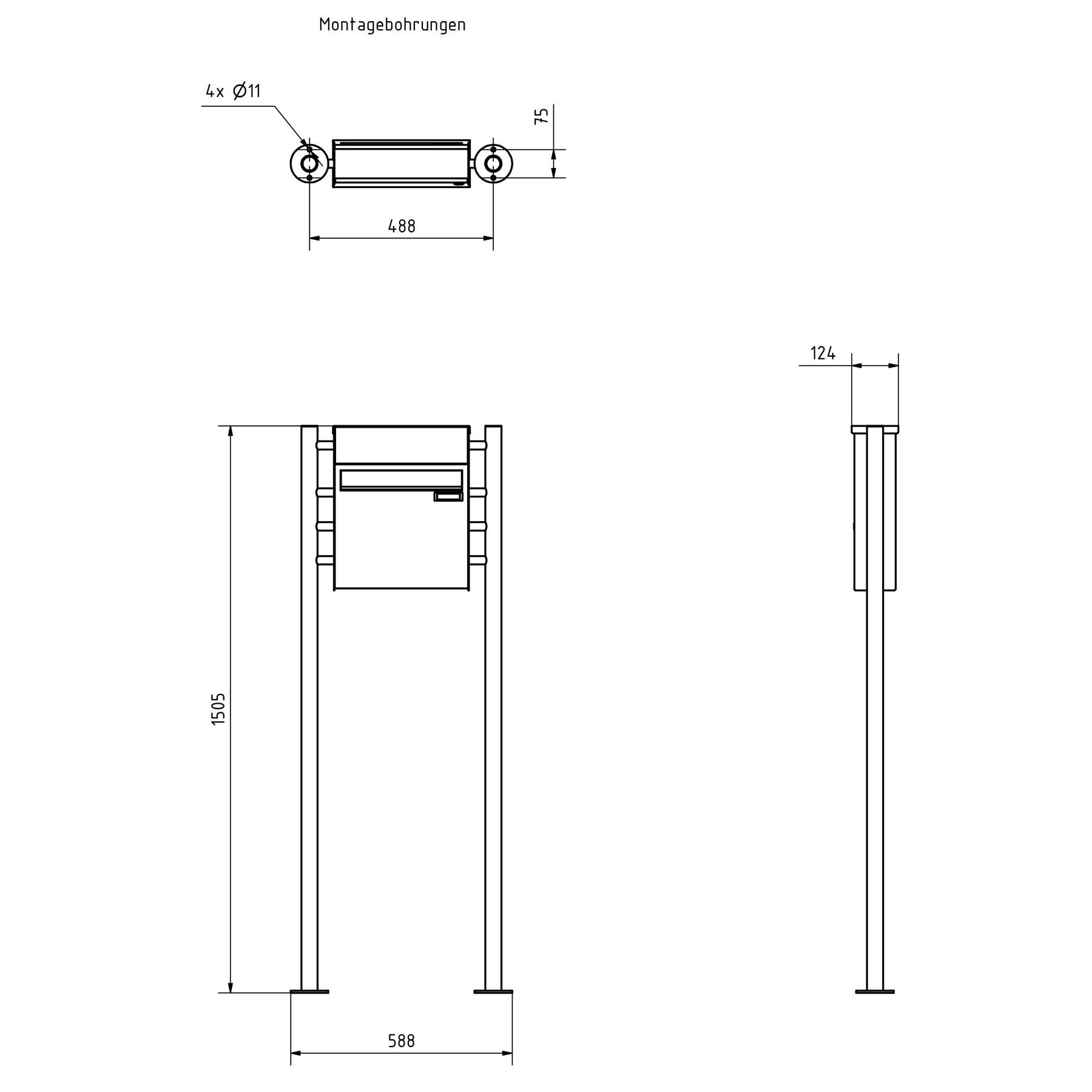 Wolnostojąca ogrodzeniowa skrzynka na listy Design BASIC Plus 381XZ ST-R z dzwonkiem - polerowana stal nierdzewna Wolnostojąca ogrodzeniowa skrzynka na listy Design BASIC Plus 381XZ ST-R z dzwonkiem - polerowana stal nierdzewna