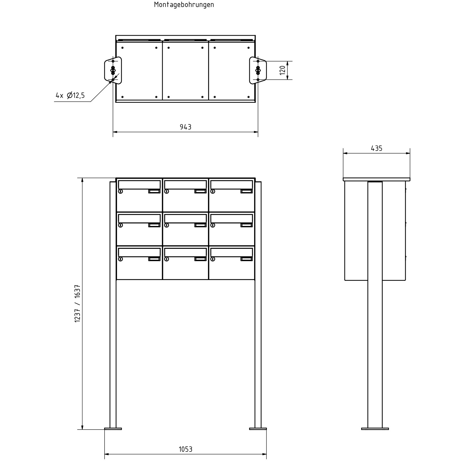 Sistema di cassette postali a 9 punti Design BASIC Plus 385XP ST-T - acciaio inox RAL a scelta Sistema di cassette postali a 9 punti Design BASIC Plus 385XP ST-T - acciaio inox RAL a scelta