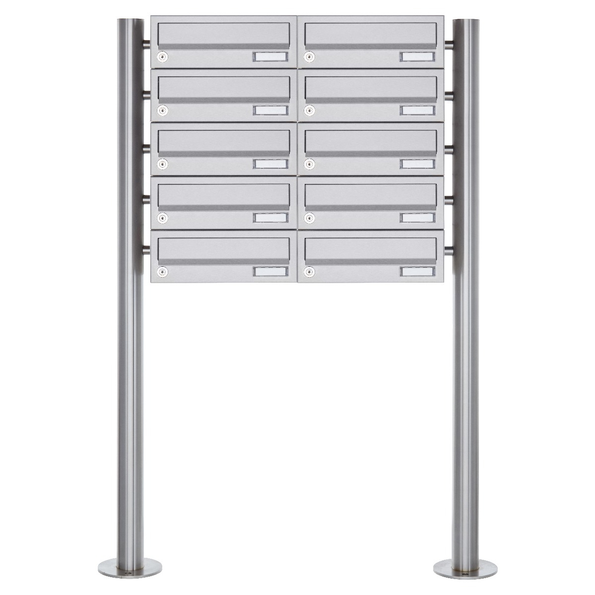 10 sistema di cassette per le lettere freestanding Design BASIC 385-VA ST-R - acciaio inox V2A, lucido 10 sistema di cassette per le lettere freestanding Design BASIC 385-VA ST-R - acciaio inox V2A, lucido