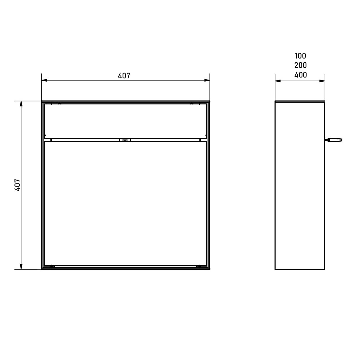 Boîte aux lettres design encastrée avec cadre à joints d'ombre GOETHE UP - RAL au choix Boîte aux lettres design encastrée avec cadre à joints d'ombre GOETHE UP - RAL au choix
