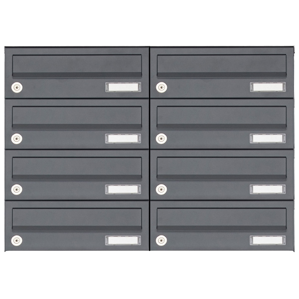 8er 4x2 Aufputz Briefkastenanlage Design BASIC 385A-7016 AP - RAL 7016 anthrazitgrau