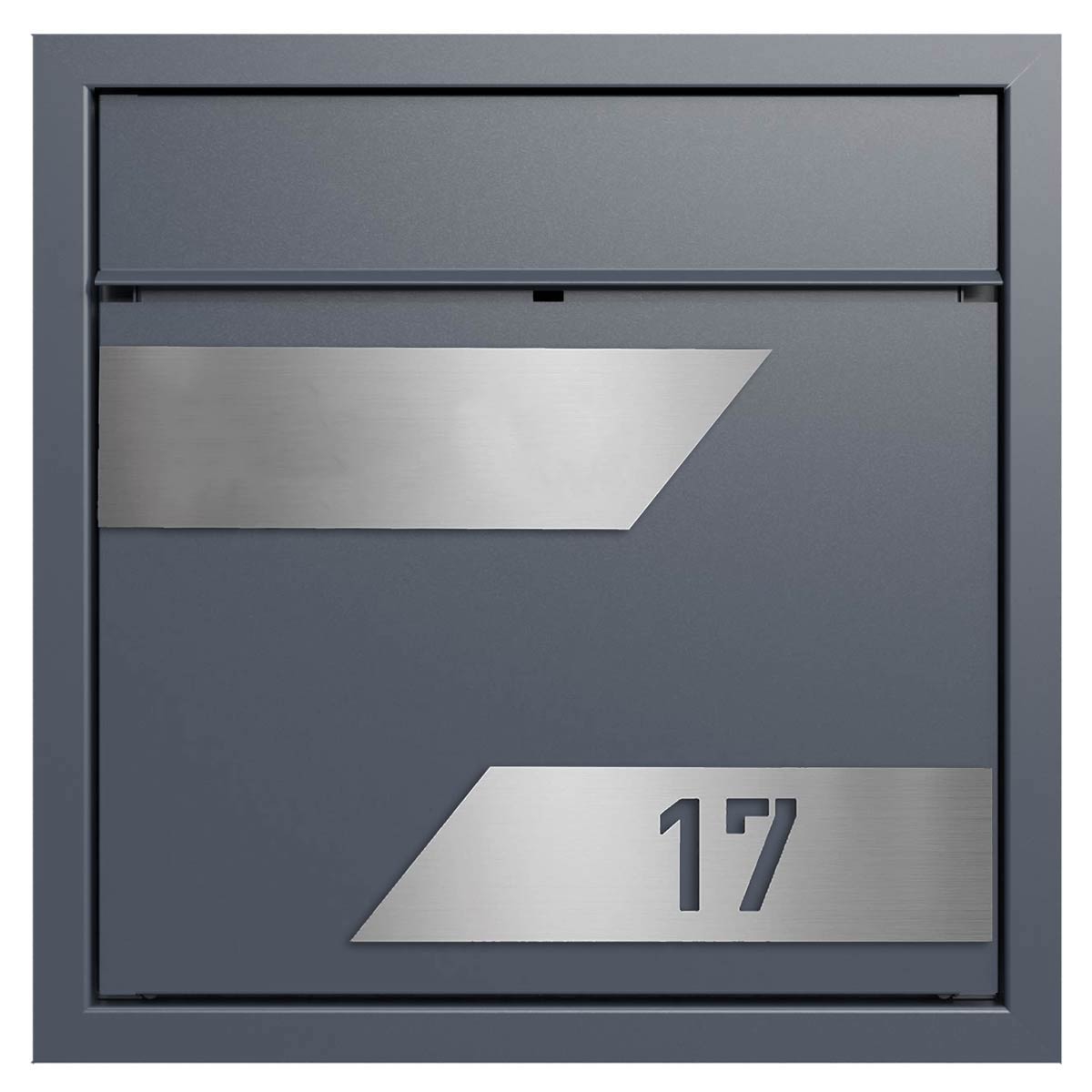 Design flush-mounted letterbox GOETHE UP - LaserCut Edition - RAL of your choice Design flush-mounted letterbox GOETHE UP - LaserCut Edition - RAL of your choice
