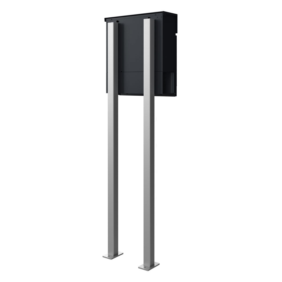 KANT Edition free-standing letterbox with newspaper compartment - Elegance 2 design - RAL 9005 jet black KANT Edition free-standing letterbox with newspaper compartment - Elegance 2 design - RAL 9005 jet black