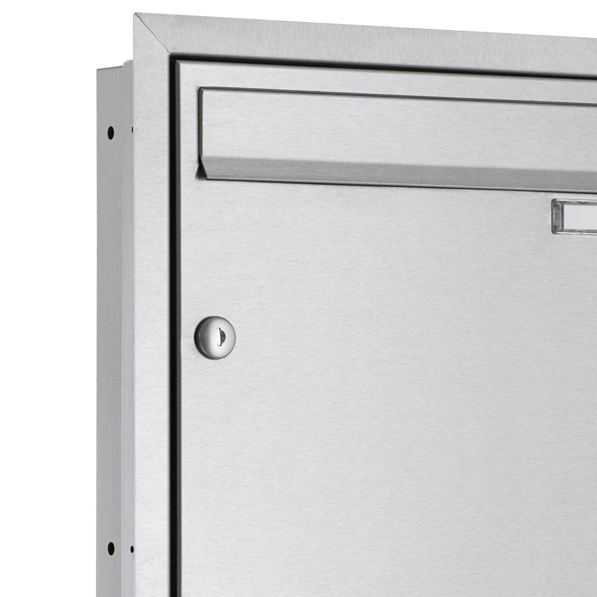 Cassetta postale da incasso BASIC Plus 382XU UP in 2 pezzi in acciaio inox con campanello e vano portagiornali Cassetta postale da incasso BASIC Plus 382XU UP in 2 pezzi in acciaio inox con campanello e vano portagiornali