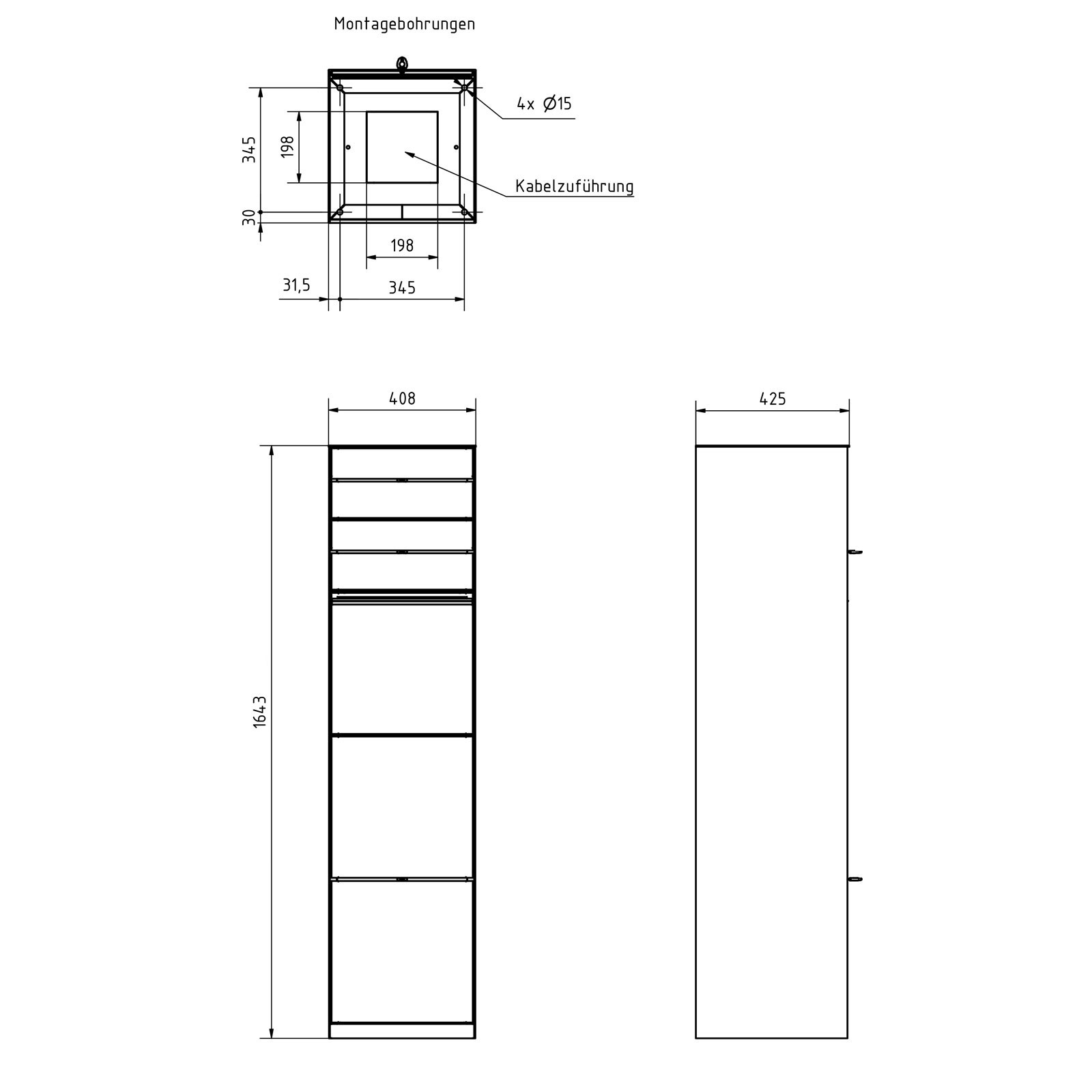 Freestanding design parcel box GOETHE with 2 letterboxes - lock system - RAL of your choice Freestanding design parcel box GOETHE with 2 letterboxes - lock system - RAL of your choice