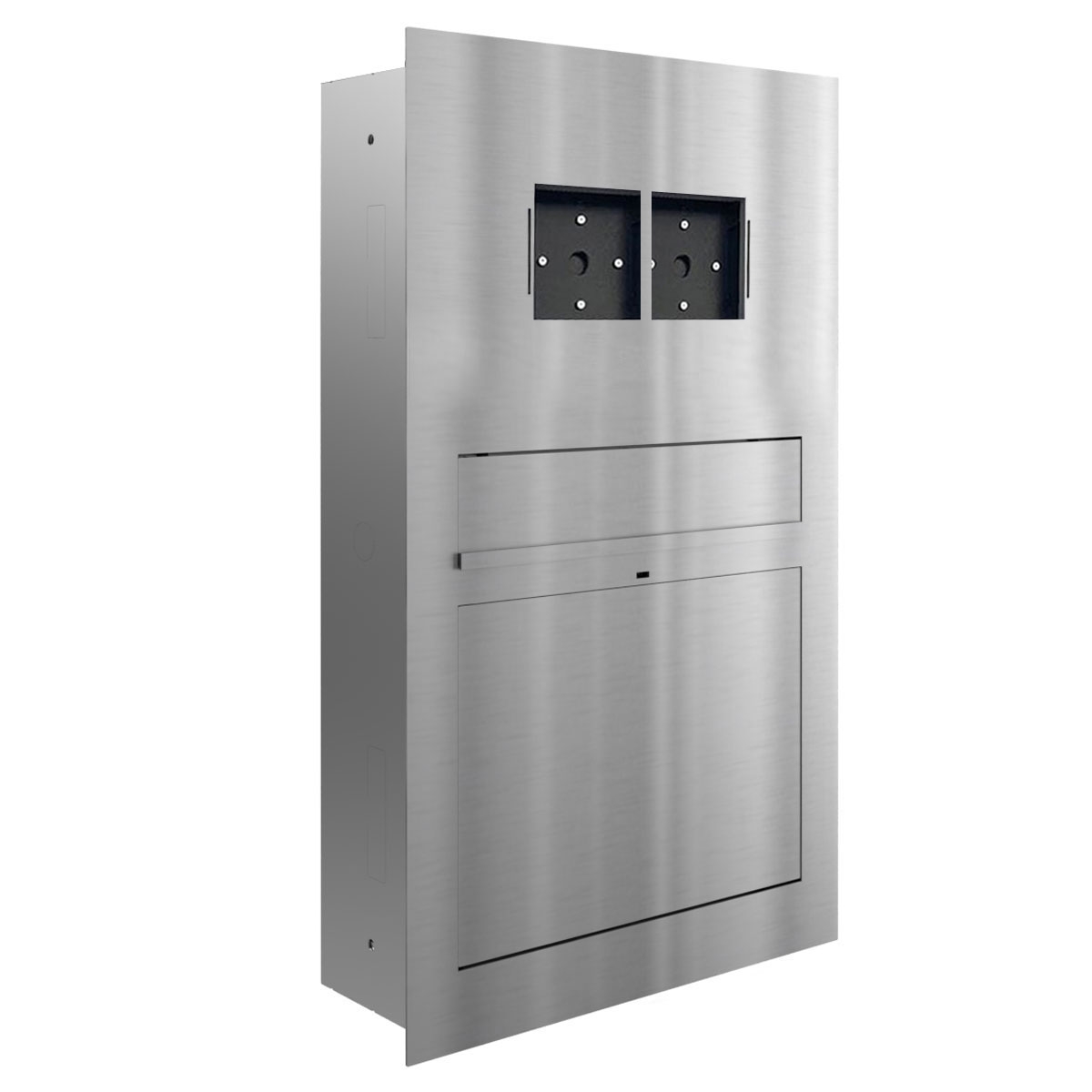 Design flush-mounted letterbox GRIMM - polished stainless steel - LOXONE Intercom/Code Touch 2x1 prepared Design flush-mounted letterbox GRIMM - polished stainless steel - LOXONE Intercom/Code Touch 2x1 prepared