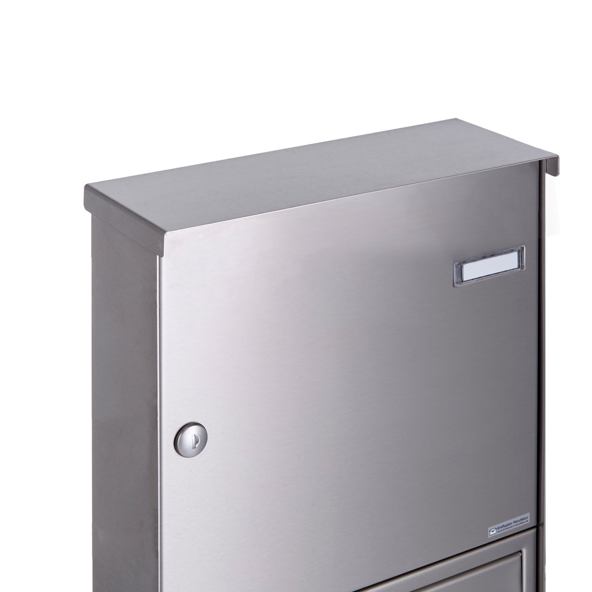 Edelstahl Zaunbriefkasten BASIC Plus 382XZ mit Klingelkasten - Edelstahl geschliffen - Entnahme rückseitig Edelstahl Zaunbriefkasten BASIC Plus 382XZ mit Klingelkasten - Edelstahl geschliffen - Entnahme rückseitig