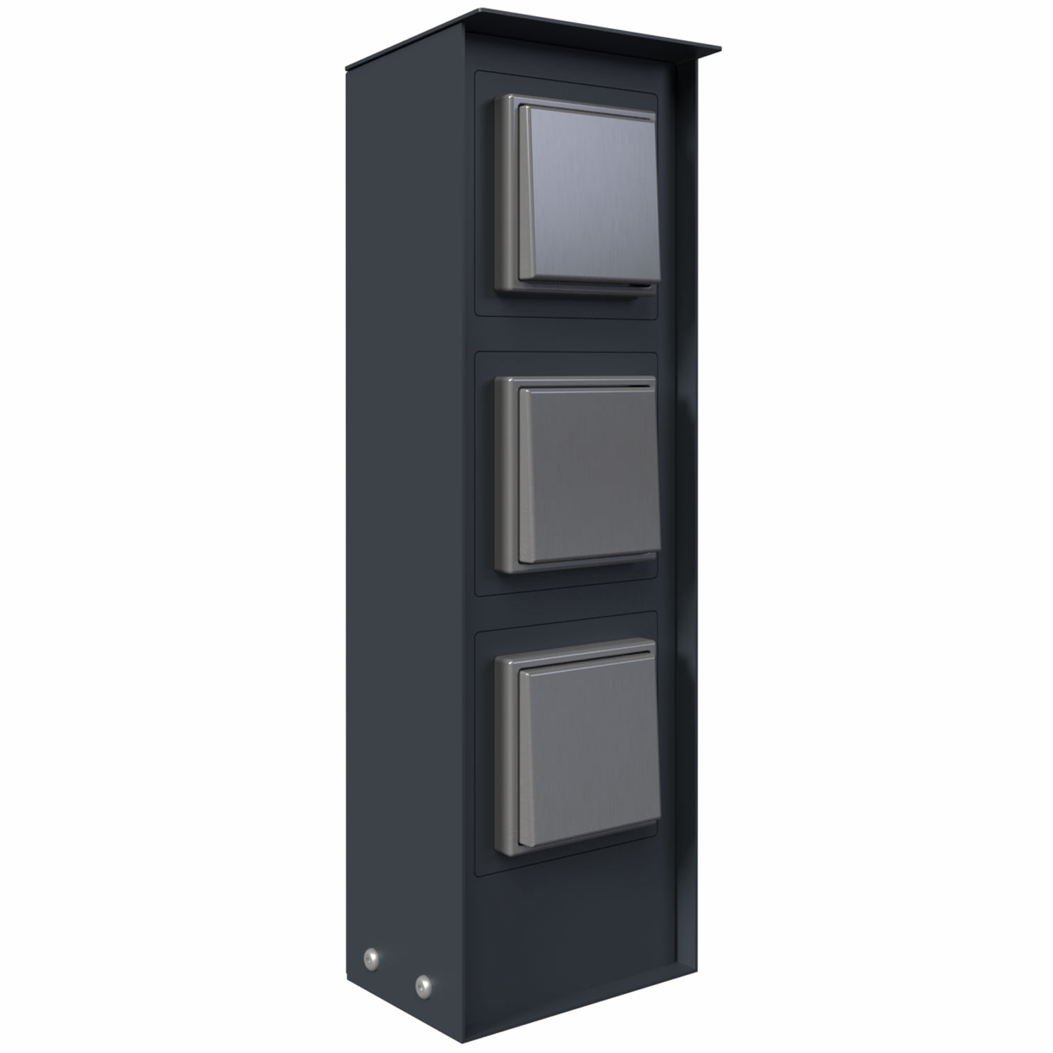 Modular socket outlet pillar ORDO for floor mounting - 411 mm - RAL 7016 anthracite grey