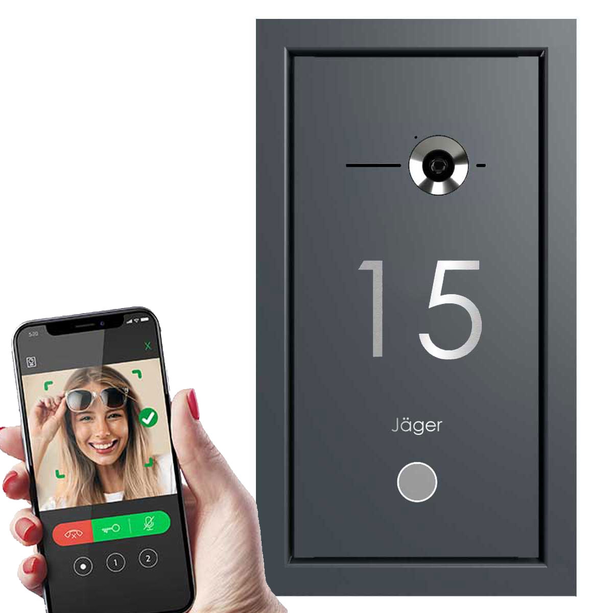 Design Video- Türsprechanlage GOETHE UP mit COMELIT Switch - VIDEO Komplettset - RAL nach Wahl Design Video- Türsprechanlage GOETHE UP mit COMELIT Switch - VIDEO Komplettset - RAL nach Wahl