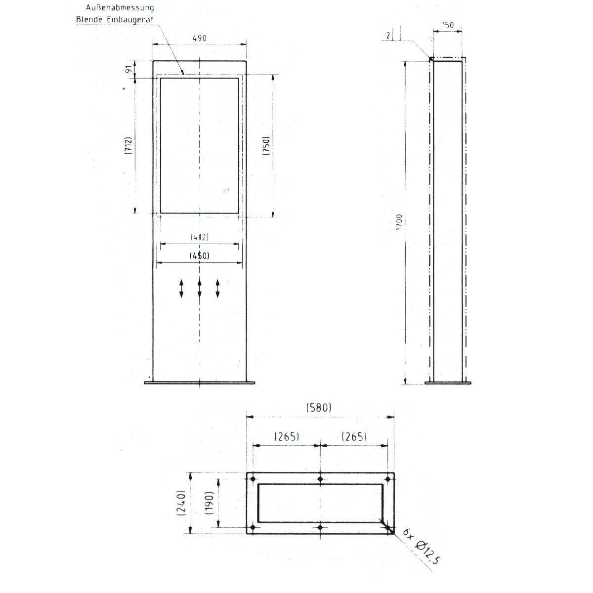 Designer BIG letterbox pillar - RAL of your choice - house number - GIRA System 106 - 3-gang prepared Designer BIG letterbox pillar - RAL of your choice - house number - GIRA System 106 - 3-gang prepared