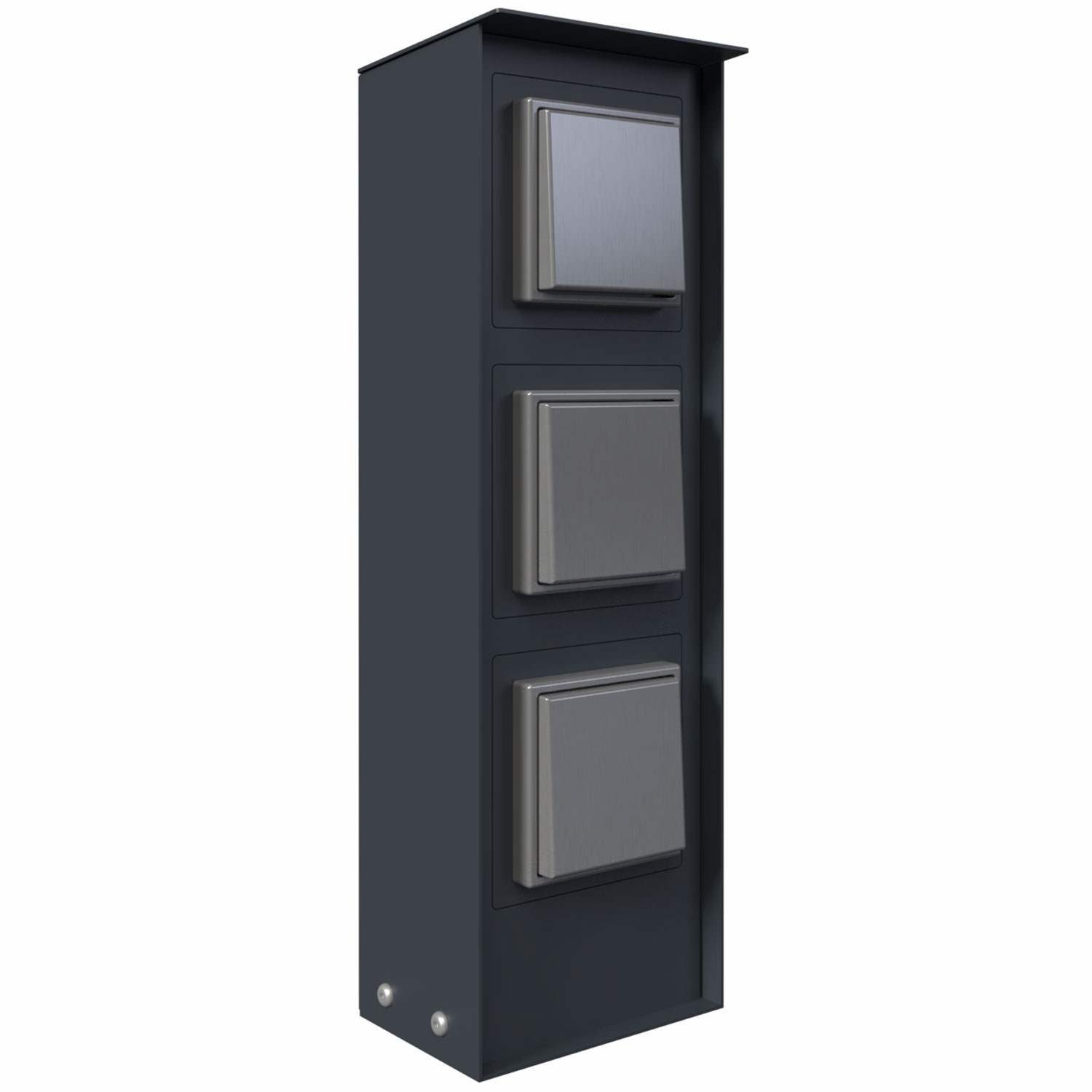 ORDO modular socket column for free-standing installation - 411 mm - RAL 9007 grey aluminium