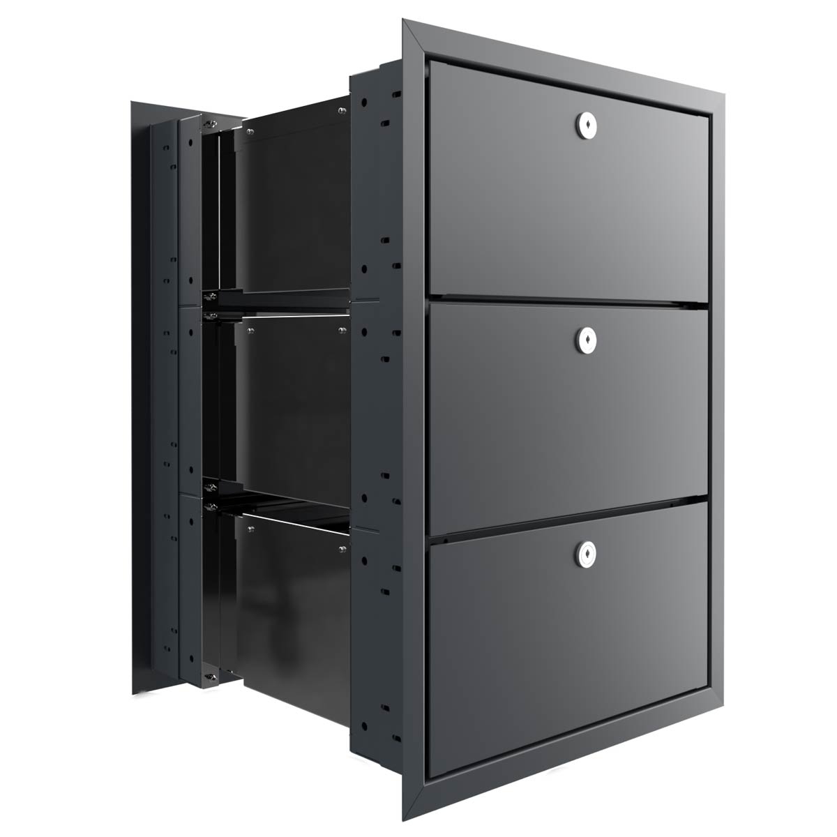 3er 1x3 design letterbox GOETHE MDW with nameplate - RAL of your choice 3er 1x3 design letterbox GOETHE MDW with nameplate - RAL of your choice