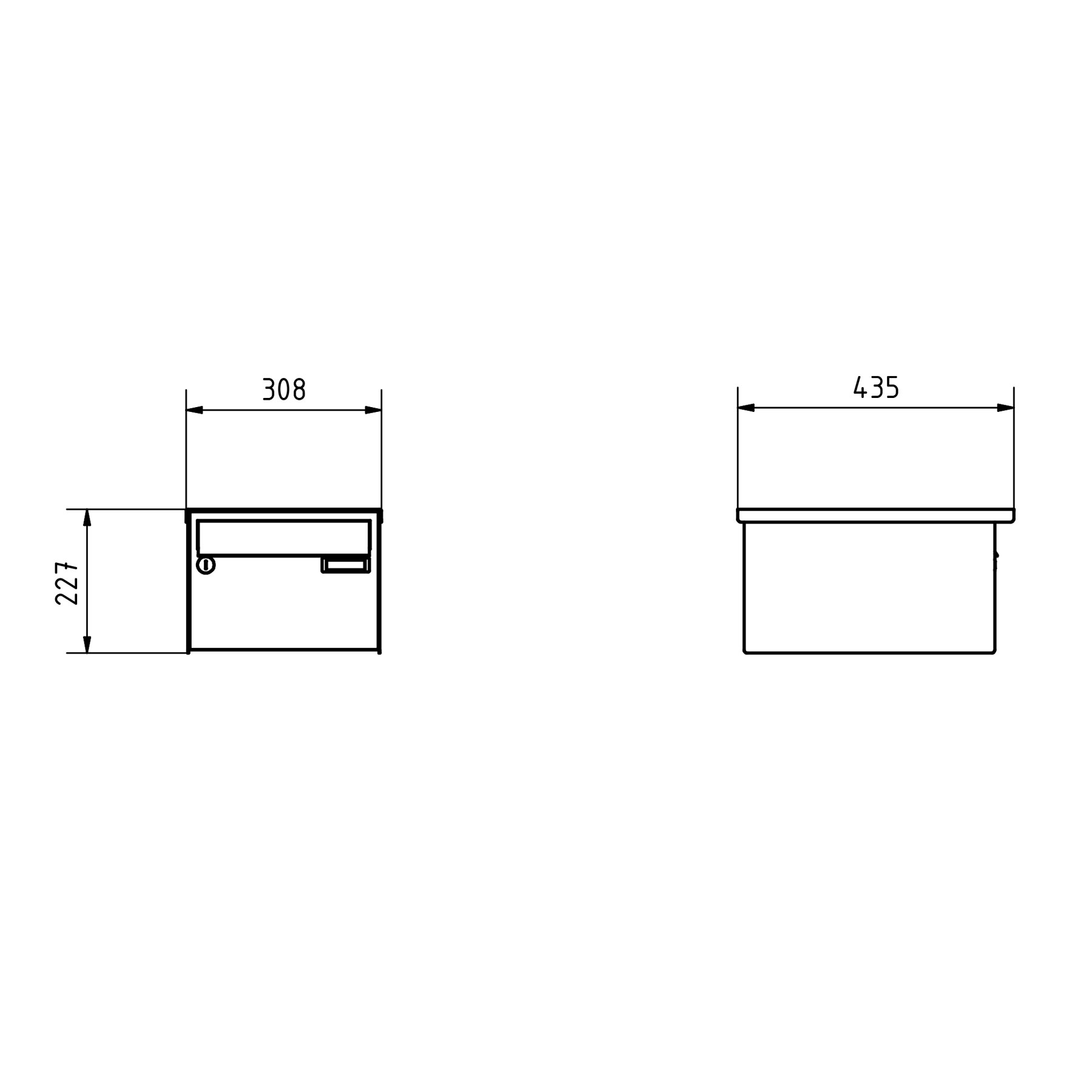 Edelstahl Aufputz Briefkastenanlage Design BASIC Plus 385 XA 220 - RAL nach Wahl