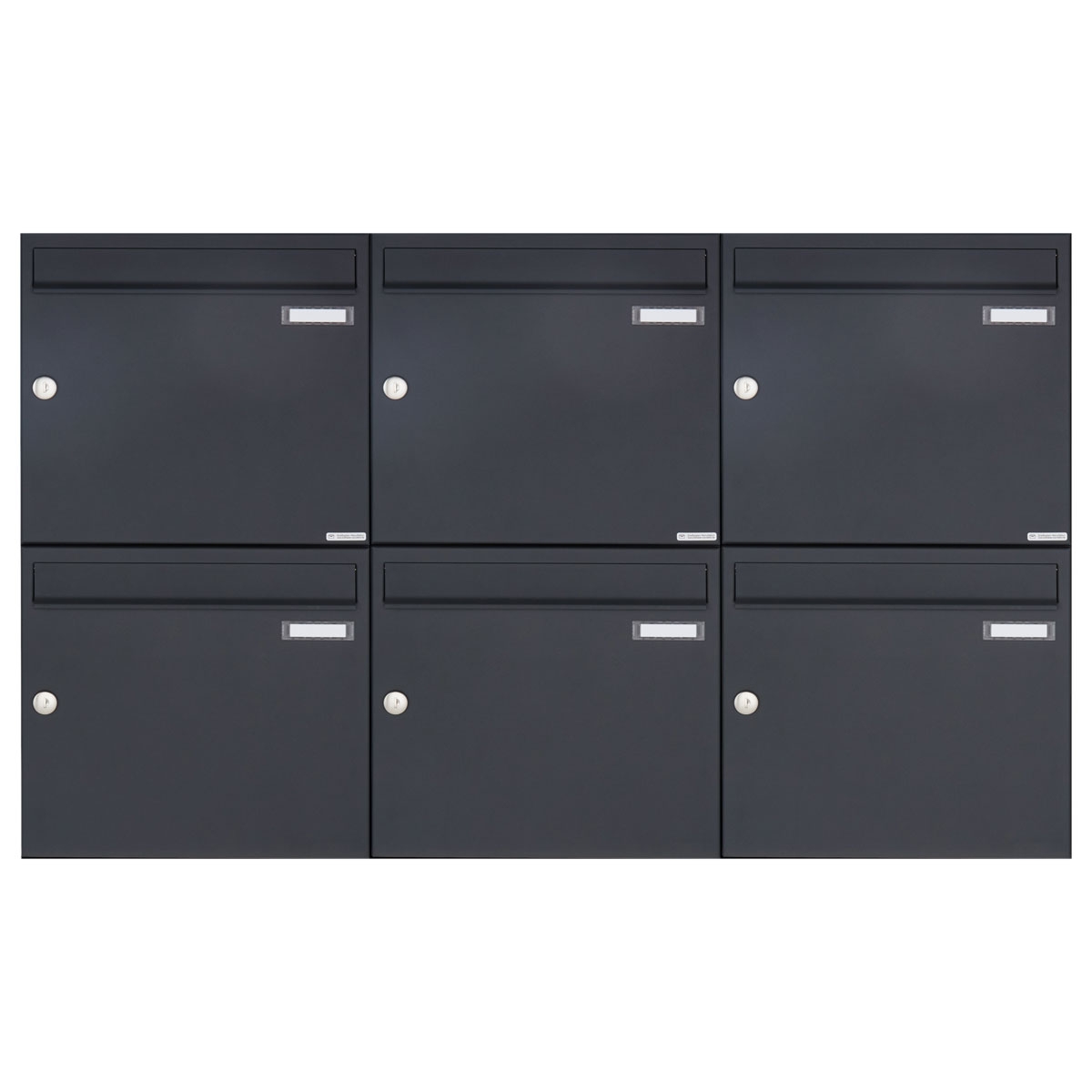 6er 3x2 surface-mounted letterbox design BASIC 382A AP - RAL 7016 anthracite grey 6er 3x2 surface-mounted letterbox design BASIC 382A AP - RAL 7016 anthracite grey