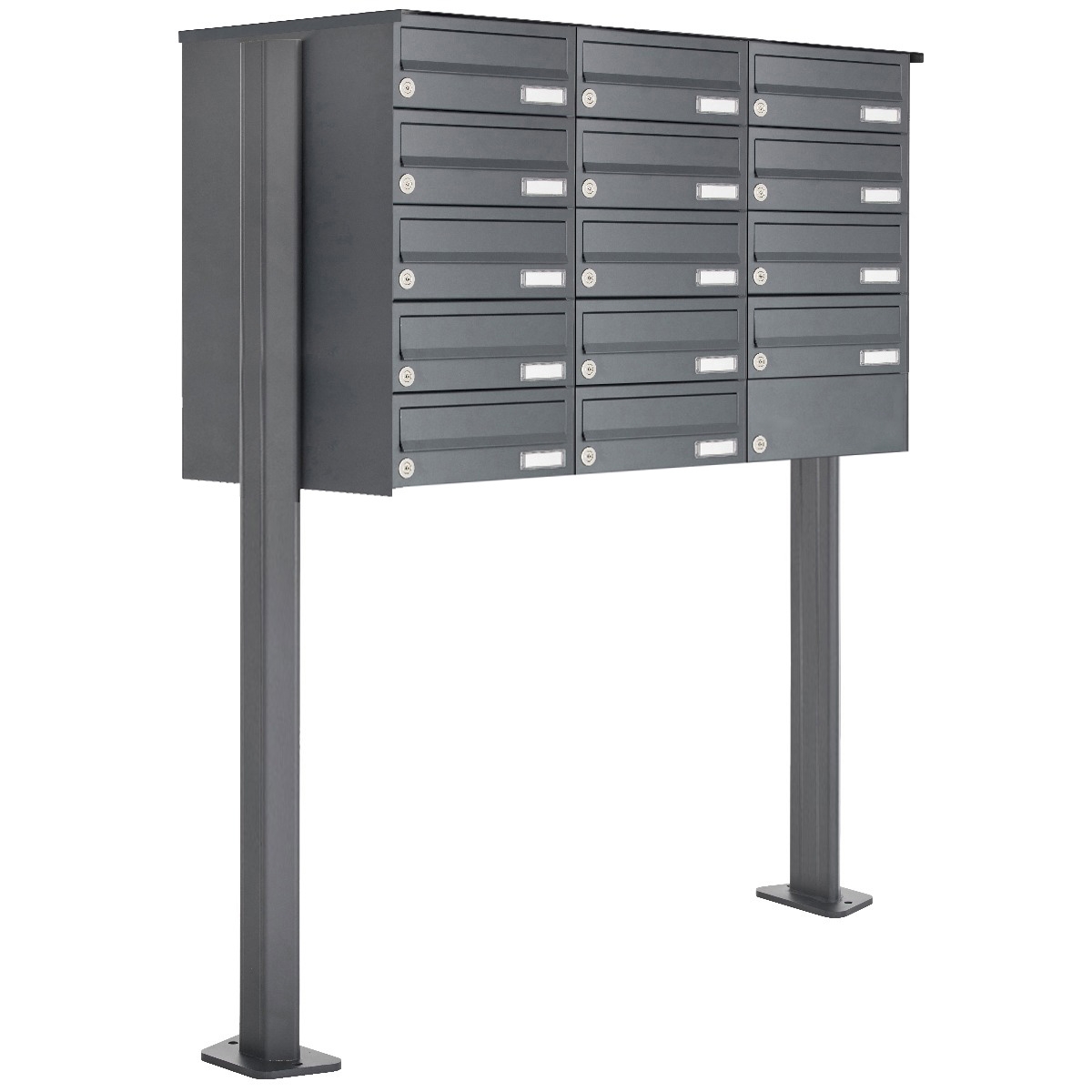 14er 5x3 Edelstahl Briefkastenanlage freistehend Design BASIC Plus 385XP ST-T - RAL nach Wahl 14er 5x3 Edelstahl Briefkastenanlage freistehend Design BASIC Plus 385XP ST-T - RAL nach Wahl