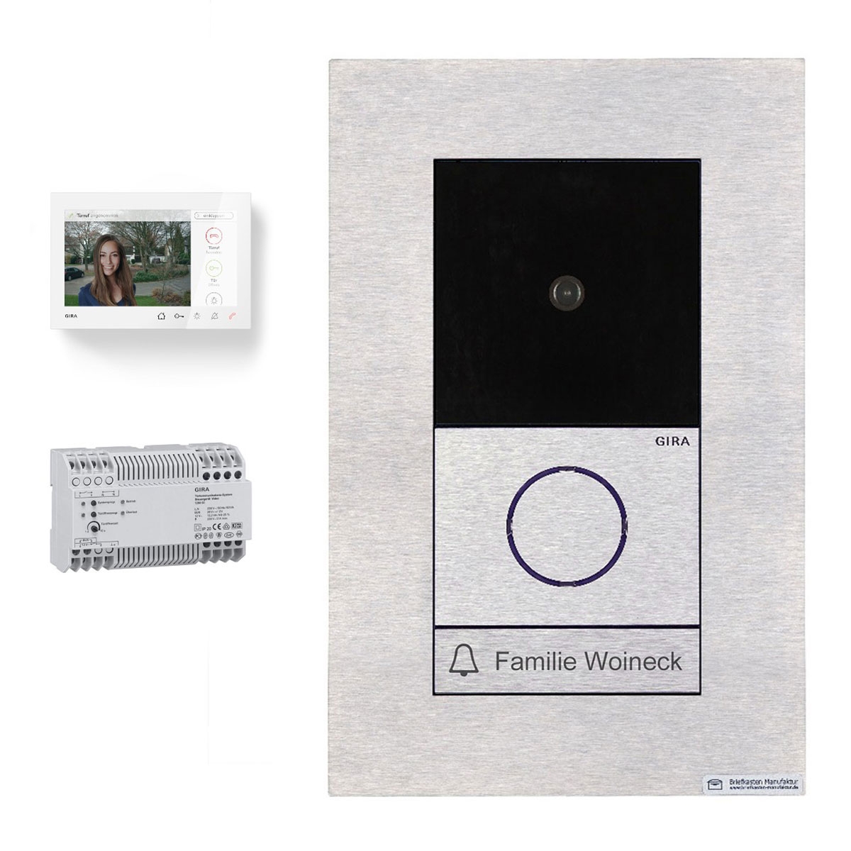 437cbd88add736b24f40af0a38e3b5b2e956fa4a Edelstahl Videosprechanlage zur Unterputzmontage - GIRA System 106 - 2-fach
