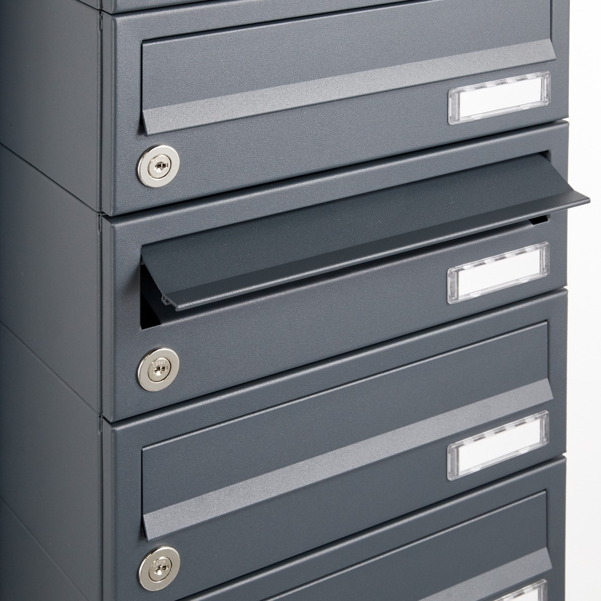 10 stainless steel letterbox system freestanding Design BASIC Plus 385XP ST-T - RAL of your choice