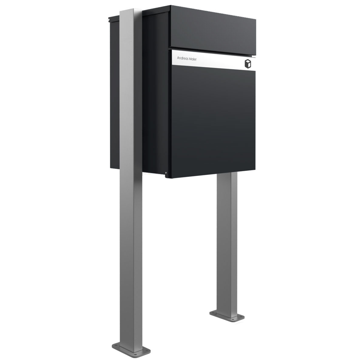 Freestanding parcel box KANT Edition ST-Q - Design Elegance 2 - RAL 9005 jet black