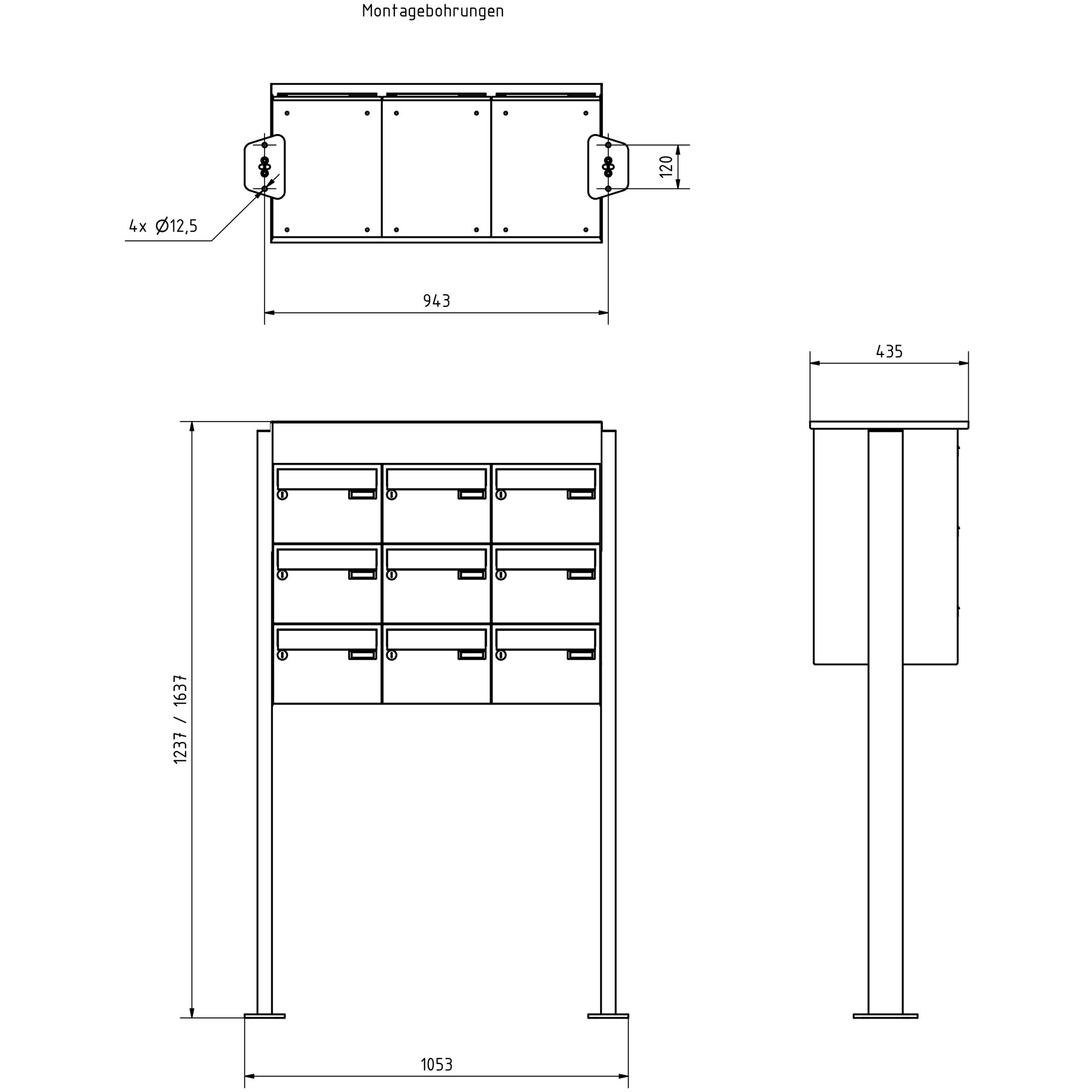 9er 3x3 Standbriefkastenanlage Design BASIC Plus 385XP ST-T - LED Beschriftung - RAL nach Wahl 9er 3x3 Standbriefkastenanlage Design BASIC Plus 385XP ST-T - LED Beschriftung - RAL nach Wahl