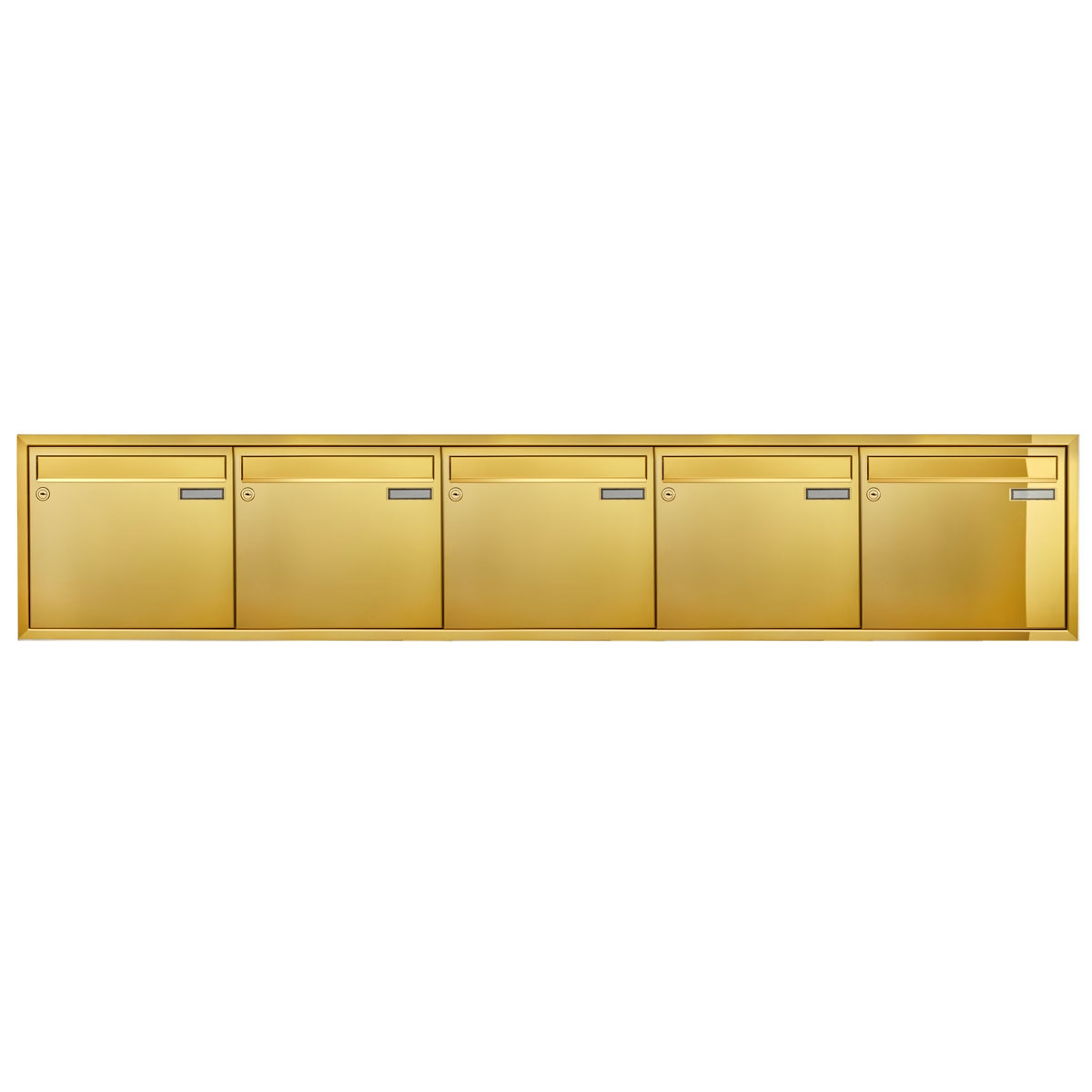 5er 5x1 Unterputz Briefkastenanlage CLASSIC 534C - Titanmessing ähnl. Gold - 5 Partei