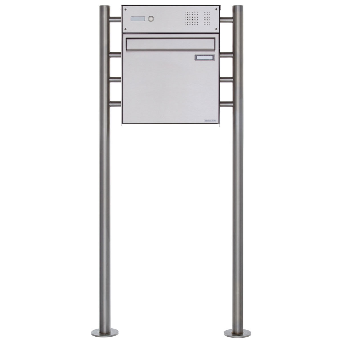 Wolnostojąca ogrodzeniowa skrzynka na listy Design BASIC Plus 381XZ ST-R z dzwonkiem - polerowana stal nierdzewna Wolnostojąca ogrodzeniowa skrzynka na listy Design BASIC Plus 381XZ ST-R z dzwonkiem - polerowana stal nierdzewna