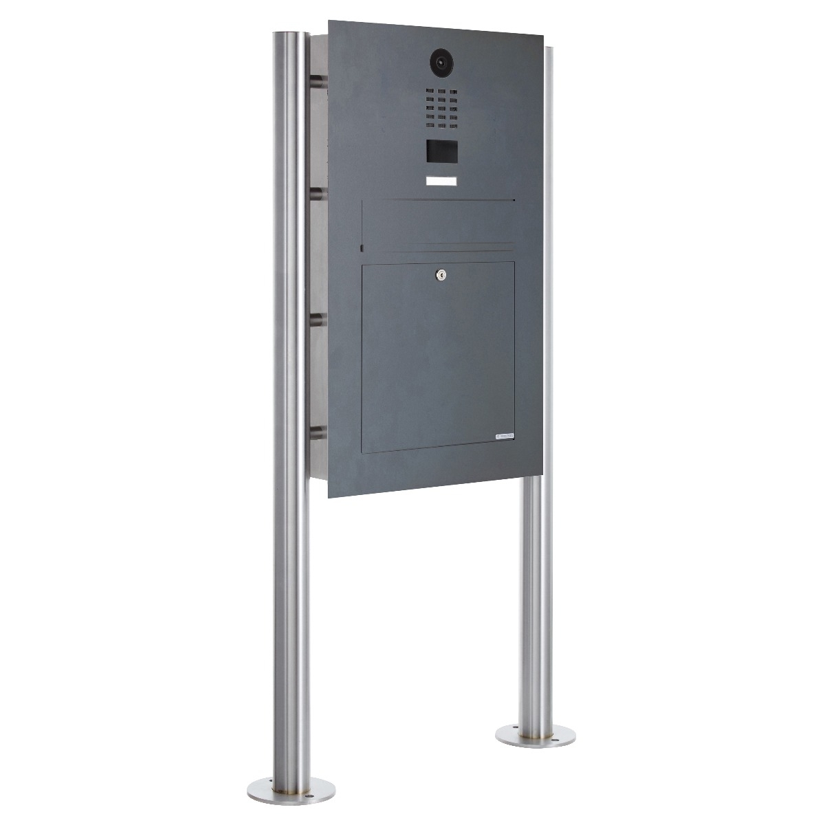 Edelstahl Standbriefkasten Designer Modell BIG ST-R mit DoorBird Video- Sprechanlage - RAL nach Wahl Edelstahl Standbriefkasten Designer Modell BIG ST-R mit DoorBird Video- Sprechanlage - RAL nach Wahl